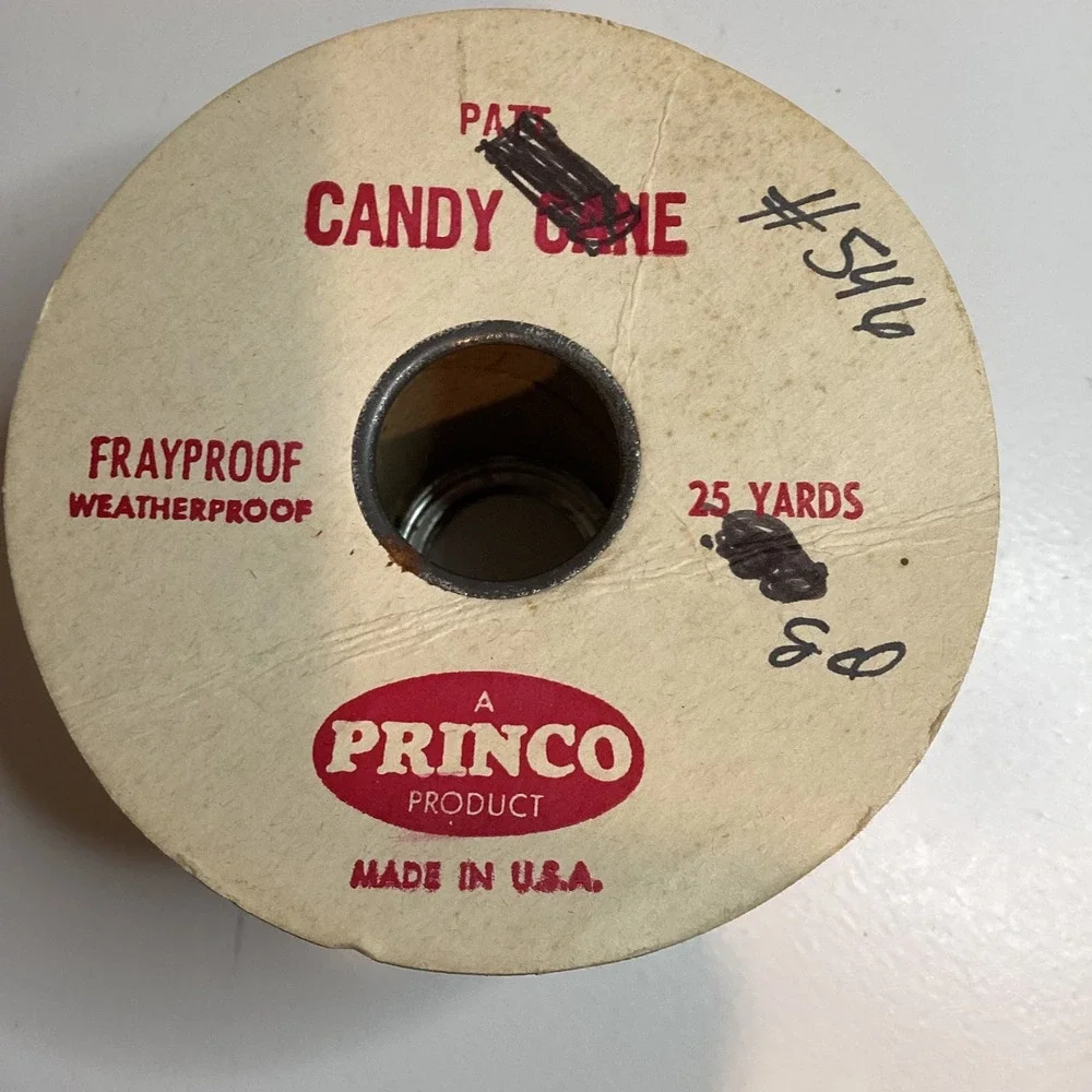 Vintage Princo Candy Cane Christmas Ribbon 2.5 Inch x 12 Yards Frayproof USA
